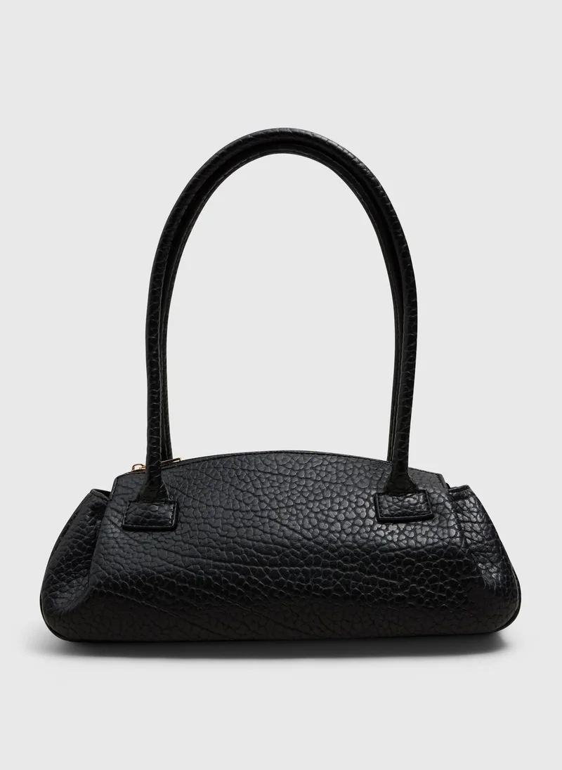 Matalan Black Grainy Shoulder Bag
